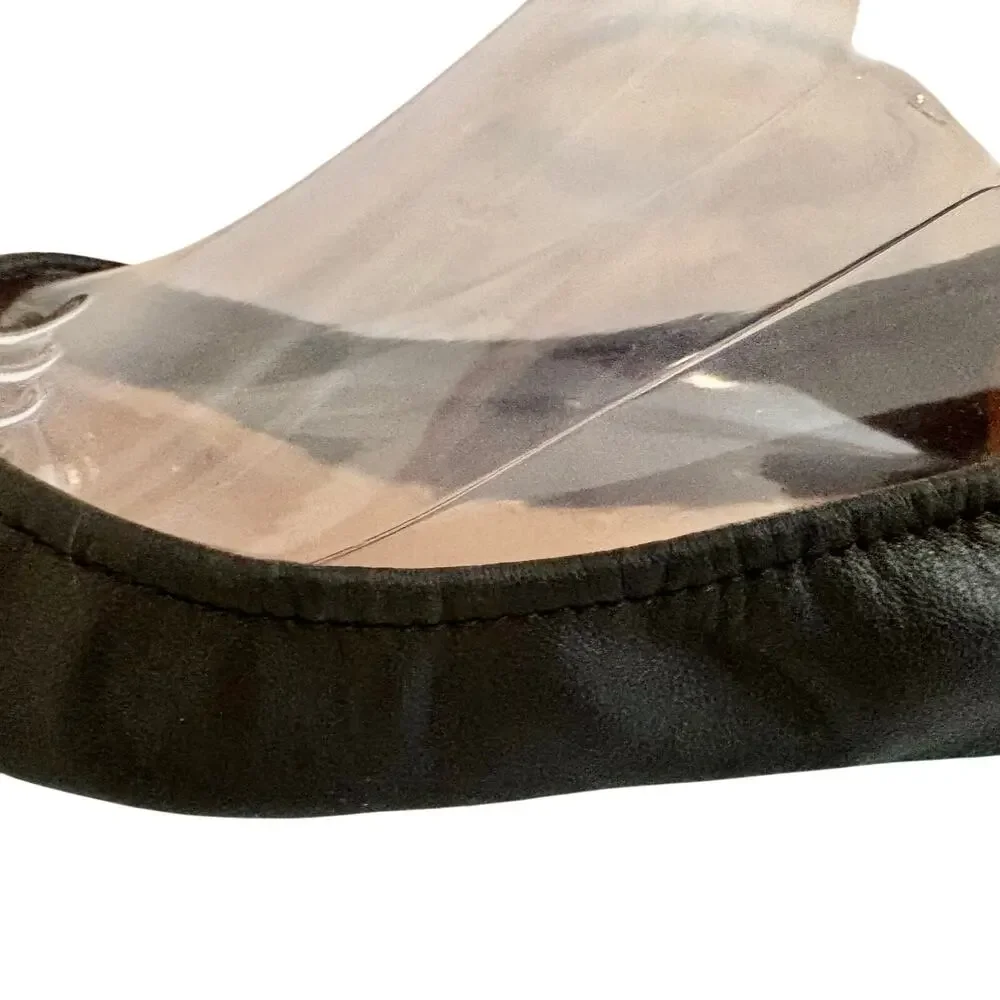 TIEKS Black Italian Nappa Leather Soft Ballet Flats Luxury Minimalist MSRP $210